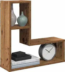 Настенные кубообразные полки VidaXL, набор из 2 шт., цвет старого дерева, 50 x 15 x 50 см
