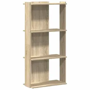 Книжный стеллаж для гостиной VidaXL 860267 — дубовая отделка, каркас и полки из дерева, 600×300×1200 мм