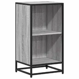 Книжный шкаф VidaXL 849097, полки серый дуб, металлический каркас, 400×350×760 мм