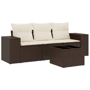 Скамья уличная VidaXL 3222262 — ротанг на стальном каркасе, кремовая, 83×62×69 см, макс. нагрузка 110 кг