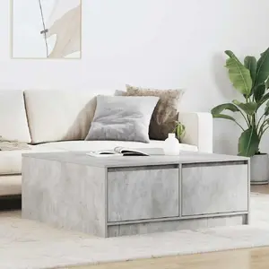 Журнальный стол VidaXL 3328402 бетонно-серый с ящиками 100×100×40 см