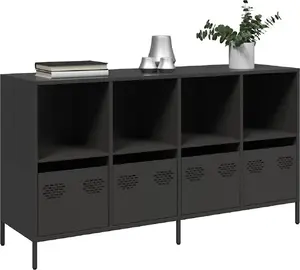 Металлическая тумба VidaXL 3307161, черная, 135 x 39 x 73,5 см, холоднокатаная сталь