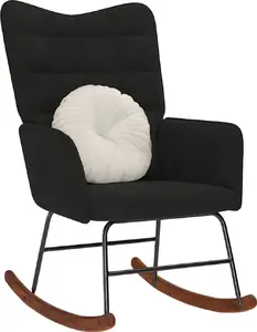 Šūpojamais krēsls VidaXL modelis 4016838, melna samta apdare