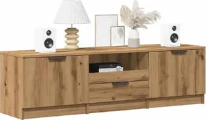 Тумба под телевизор VidaXL 140x35x40 см, дуб artisan, модель 856851
