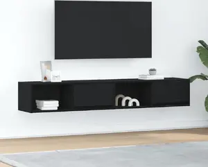 ТВ-тумбы набор VidaXL модель 861457, клееное дерево, черный дуб, 80×31×25,5 см (2 шт.)