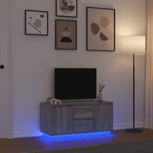 Тумба под TV VidaXL 861414 с LED-подсветкой, цвет Серый Sonoma, 100×41×50 см