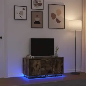 ТВ-тумба VidaXL модель 861413 с LED-подсветкой, дымчатый дуб, 100x41x50 см