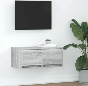 Тумба под TV VidaXL модель 861500, серый Sonoma, клееное дерево, 60×31×25,5 см