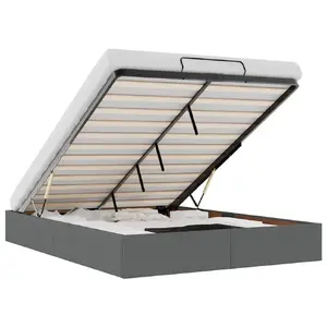 Gultas rāmis VidaXL 3310890, pelēks, 160 cm x 2,03 m, max slodze 140 kg, augstums 23,5 cm