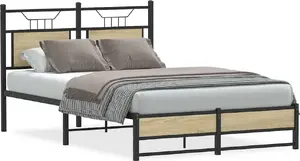 Каркас кровати VidaXL 120x190 см дуб Sonoma — без матраса