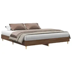 Каркас кровати VidaXL 3328705, дубовый оттенок, 2,03 м × 2,03 м, высота 25 см