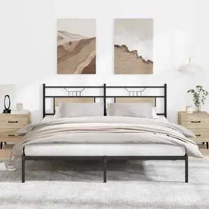 Gultas rāmis VidaXL modelis 4106796 Sonoma Oak virsma 183x203 cm, līmēta laminēta koksne (bez matrača)