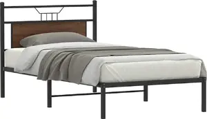 Каркас кровати VidaXL 4106835 коричневый дуб 100x190 см без матраса
