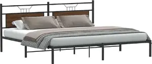 Gultas rāmis VidaXL 200x200 cm Brūns ozols Līmeņkoks bez matraça