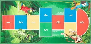 Детский игровой коврик Beliani Dywan dziecięcy gra w klasy 80 x 150 см зелёный