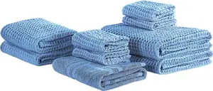 Towel set Beliani AREORA — 9-piece blue