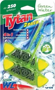 Блок для унитаза Tytan Green Water 4 в 1, 2 x 40 г, очистка и освежение