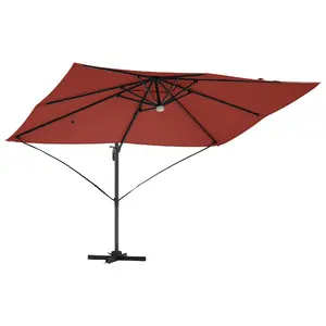 Parasol VidaXL Wysięgnikowy Terakota — Polyester, Large Foldable Round