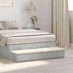Система выдвижных ящиков VidaXL бетонный серый 120 x 36,5 x 16,5 см, деревянная конструкция