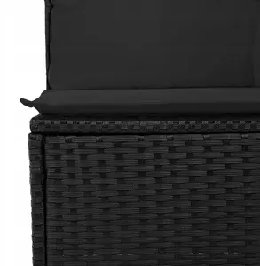 Garden sofa set VidaXL 8-piece with cushions, black poly rattan