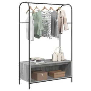 Coat Rack with Shelves VidaXL model 868454, gray sonoma, 100×44×160 cm