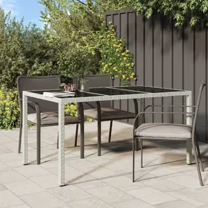 Dārza galds VidaXL 150×90×75 cm balts poliratana rāmis un virsma
