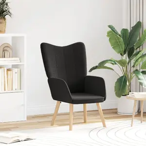 VidaXL atzveltnes gulta krēsls modelis 42001781, melna auduma, izvelkams krēsls un gulta