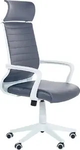 Office chair Beliani LEADER adjustable grey — ergonomic swivel task chair