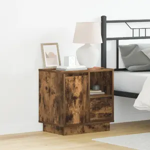 Тумбочка VidaXL модель 869587 цвет Smoked Oak, из ДСП, средний размер