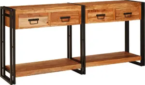 Консольный стол VidaXL модель 3324224, акация, коричневый, 160 x 33 x 75 см, набор 2 шт.