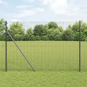 Metināta stiepļu žoga vidaXL 1,4 x 50 m ar 13 stabiem, tērauds, pelēks