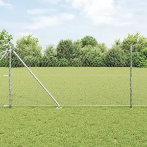 Cinkota tērauda sešstūra sieta vidaXL 1,4 x 100 m ar 13 cinkotiem stabiņiem 32 mm x 160 cm