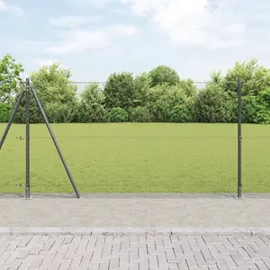 Sešstūra žogs VidaXL 1.2 x 100 m pelēks tērauds