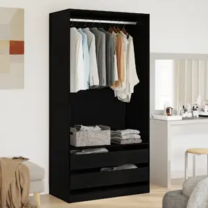 Шкаф VidaXL модель 3329299 в цвете черного дуба 100×50×200 см