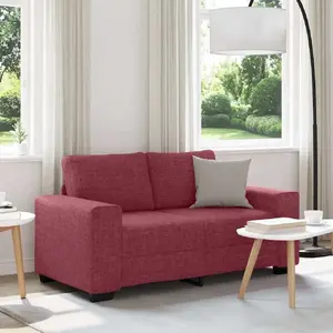 Dīvāns 2-vietīgs VidaXL, vīna sarkanas audums, platums 120 cm