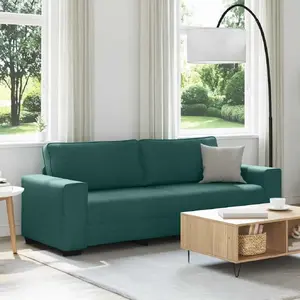 Диван 3‑местный VidaXL 180 см, темно‑зеленая тканевая обивка