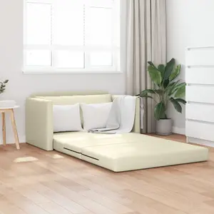 Диван VidaXL Ziemna 2-в-1 кремовый 124x71x78 см, экокожа