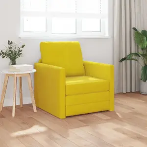 Диван-кровать VidaXL 2 в 1 тёмно-жёлтый велюр 74×77×81 см