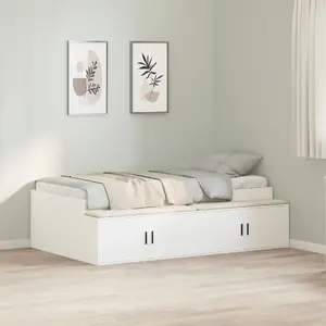 Каркас кровати VidaXL 90x200 см белый — металлический с реечной опорой для односпальной кровати