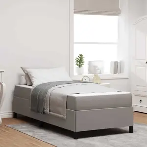 Gulta ar bonelējošu atsperu matraci VidaXL Taupe Melna 100 x 200 cm