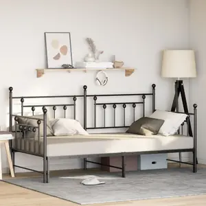 Каркас кровати VidaXL модель 42002669 чёрная сталь 107 x 203 см