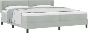 Кровать с матрасом VidaXL 200x200 см светло‑серый бархат