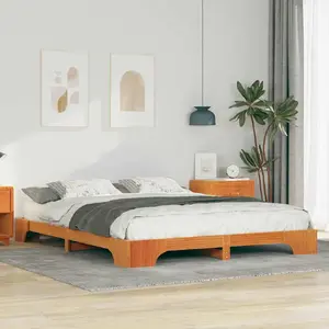 Каркас кровати VidaXL 160 x 220 см коричневый массив сосны