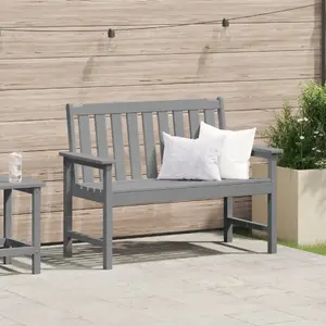 Dārza solu VidaXL 120 cm Gaiši pelēks HDPE - āra sēdvieta, garums 120 cm