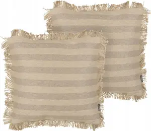 Decorative cushions Beliani CIRSIUM 45 x 45 cm set of 2, beige