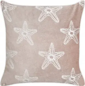 Decorative Velvet Cushion Beliani 45 x 45 cm with Starfish Pattern, Pink