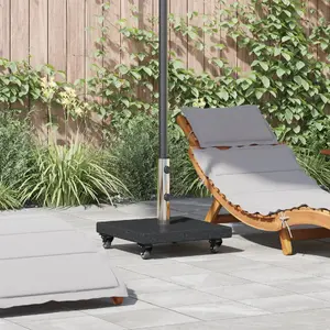 Parasol Base on Wheels VidaXL for Poles Ø38/48 mm Black Granite 30 kg Square
