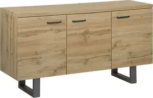Chest of drawers Beliani TIMBER three-door light wood finish