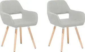 Dining chair set Beliani CHICAGO — 2‑piece, grey upholstery
