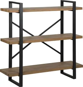 Стеллаж Beliani Regał 3 полки тёмное дерево TIMBER — 3-ярусная открытая полка